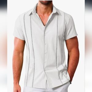 White Modern Casual Button Down Shirt